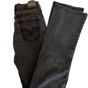 Levi's High Rise Straight Jeans in Washed Black